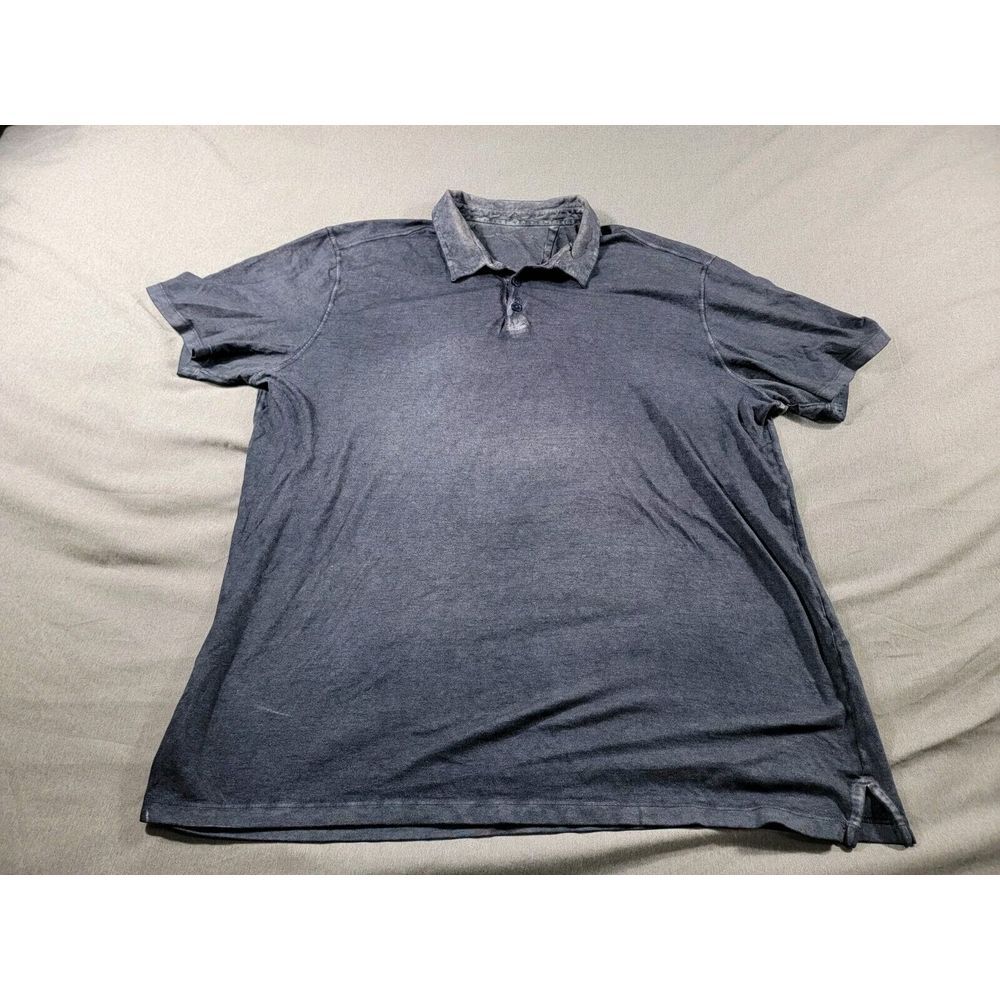 John‎ Varvatos USA Mens XL Polo Shirt Blue Cotton Short Sleeve Casual Preppy